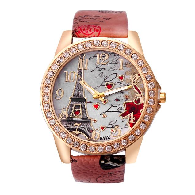 Drop Ship New Vintage Paris Eiffel Tower Women's Quartz Watch Women Girls Ladies Students Casual Wristwatch Relojes