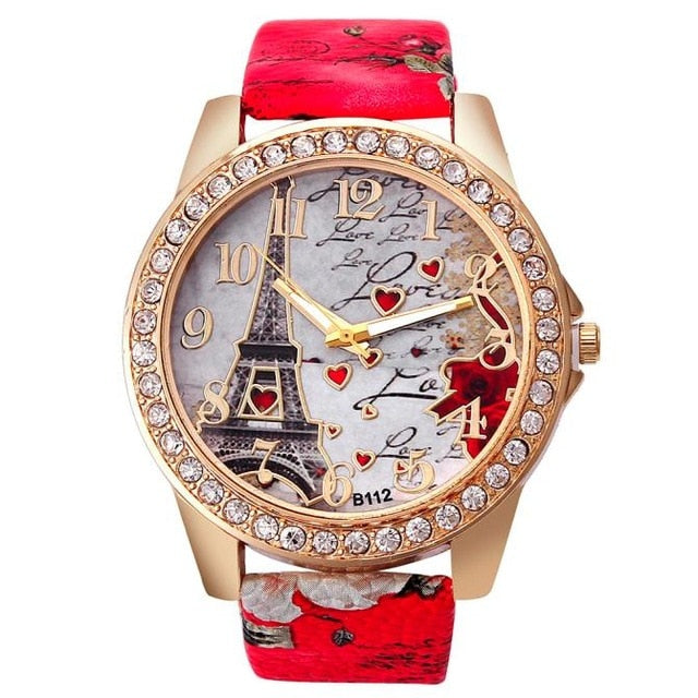 Drop Ship New Vintage Paris Eiffel Tower Women's Quartz Watch Women Girls Ladies Students Casual Wristwatch Relojes