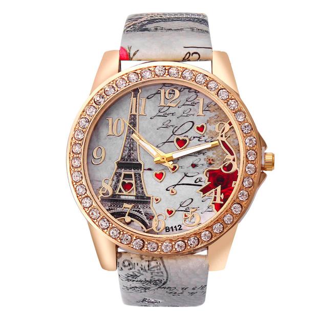 Drop Ship New Vintage Paris Eiffel Tower Women's Quartz Watch Women Girls Ladies Students Casual Wristwatch Relojes