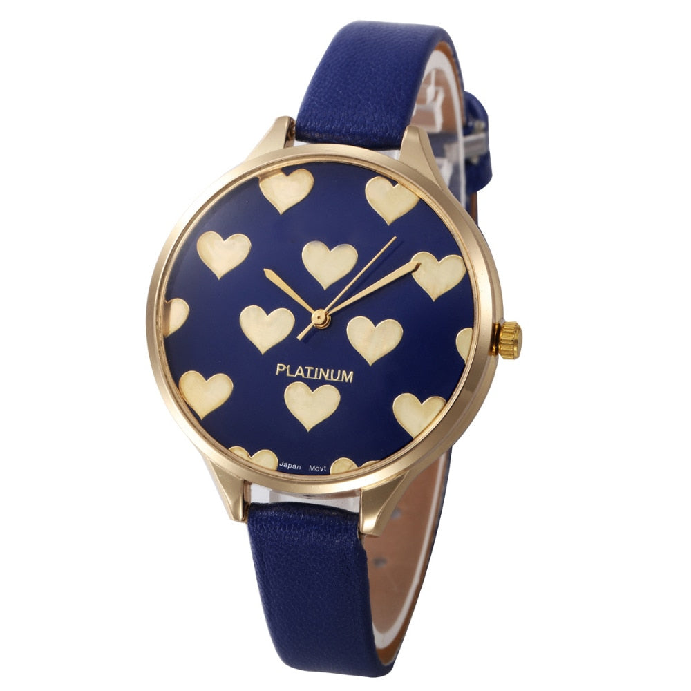 Casual Watches Women Checker Heart Clock Ultra Thin Leather Band Female Quartz Watch Waterproof Relogio Feminino Wholesale New M