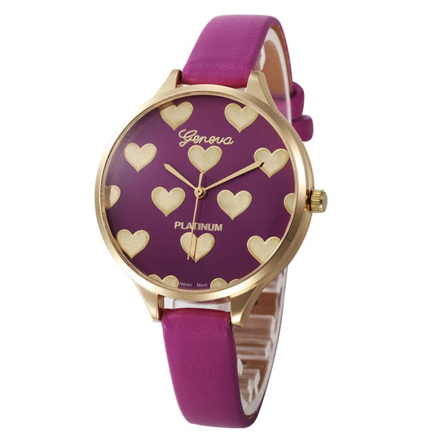 Casual Watches Women Checker Heart Clock Ultra Thin Leather Band Female Quartz Watch Waterproof Relogio Feminino Wholesale New M