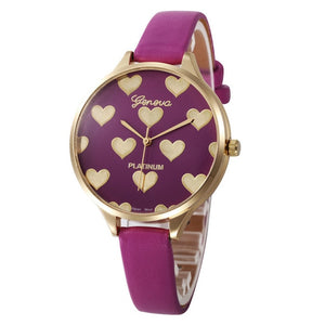 Casual Watches Women Checker Heart Clock Ultra Thin Leather Band Female Quartz Watch Waterproof Relogio Feminino Wholesale New M
