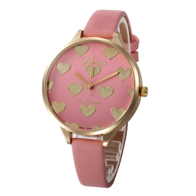 Casual Watches Women Checker Heart Clock Ultra Thin Leather Band Female Quartz Watch Waterproof Relogio Feminino Wholesale New M