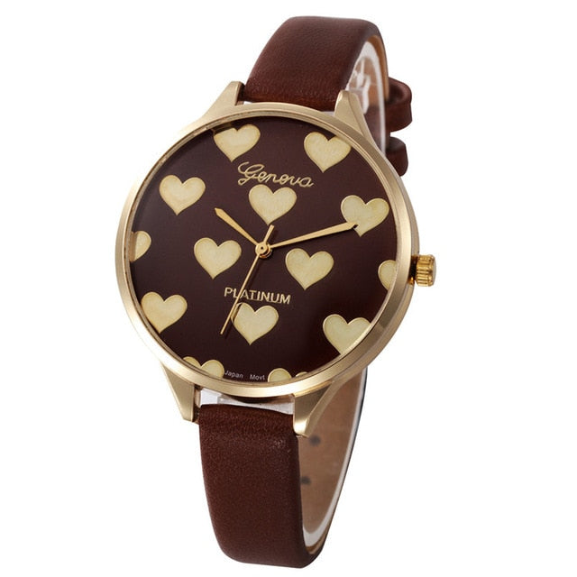 Casual Watches Women Checker Heart Clock Ultra Thin Leather Band Female Quartz Watch Waterproof Relogio Feminino Wholesale New M