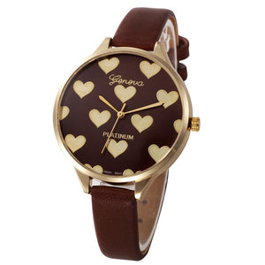 Casual Watches Women Checker Heart Clock Ultra Thin Leather Band Female Quartz Watch Waterproof Relogio Feminino Wholesale New M
