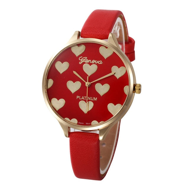 Casual Watches Women Checker Heart Clock Ultra Thin Leather Band Female Quartz Watch Waterproof Relogio Feminino Wholesale New M