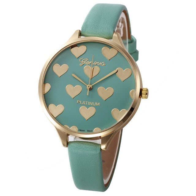 Casual Watches Women Checker Heart Clock Ultra Thin Leather Band Female Quartz Watch Waterproof Relogio Feminino Wholesale New M