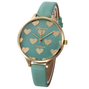 Casual Watches Women Checker Heart Clock Ultra Thin Leather Band Female Quartz Watch Waterproof Relogio Feminino Wholesale New M