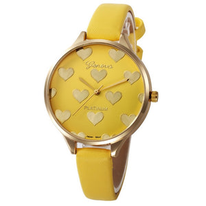 Casual Watches Women Checker Heart Clock Ultra Thin Leather Band Female Quartz Watch Waterproof Relogio Feminino Wholesale New M