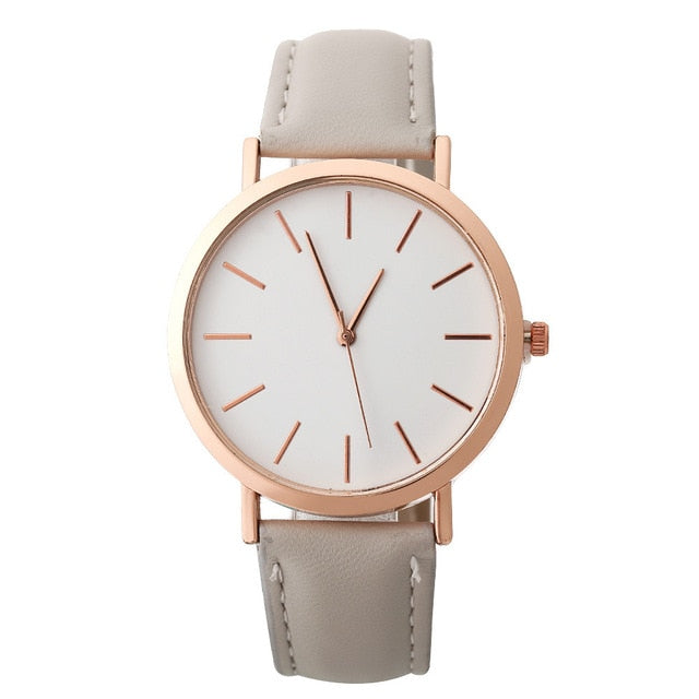 Woman Fashion Casual Alloy Leather Band Analog Round Wrist Watch Quartz Watches Women Clock reloj mujer Elegant
