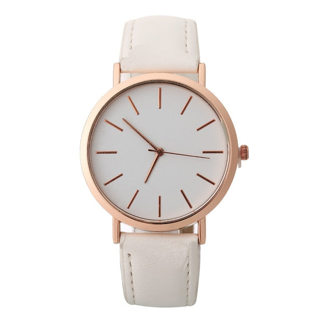 Woman Fashion Casual Alloy Leather Band Analog Round Wrist Watch Quartz Watches Women Clock reloj mujer Elegant